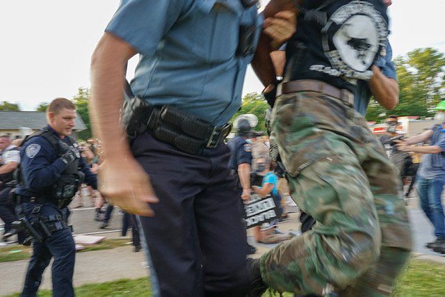 Protester shoots himself in the foot at Florissant protest